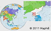 Political Location Map of Pyongyang, highlighted country, within the entire country