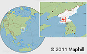 Savanna Style Location Map of Pyongyang, highlighted country