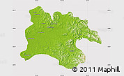 Physical Map of Pyongyang, cropped outside