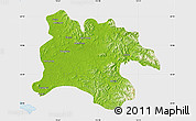 Physical Map of Pyongyang, single color outside