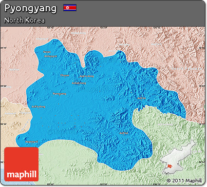 Political Map of Pyongyang, lighten