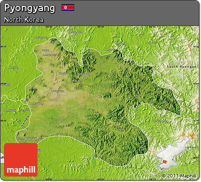 Satellite Map of Pyongyang, physical outside