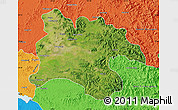 Satellite Map of Pyongyang, political outside