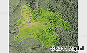 Satellite Map of Pyongyang, semi-desaturated