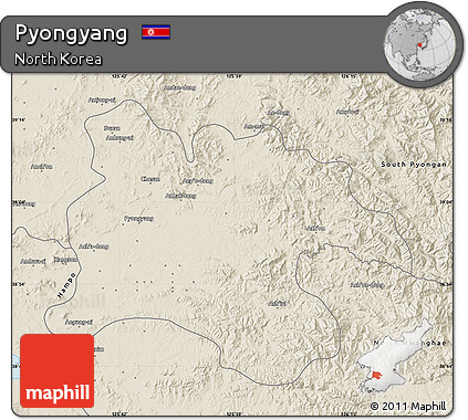Shaded Relief Map of Pyongyang