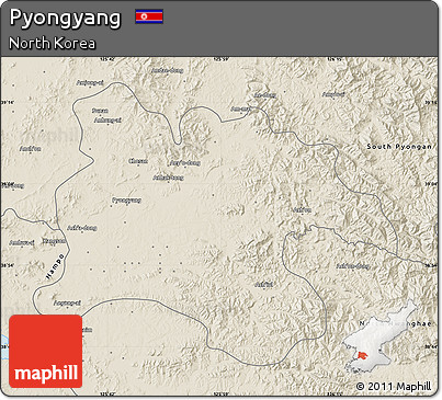 Shaded Relief Map of Pyongyang