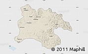 Shaded Relief Map of Pyongyang, single color outside