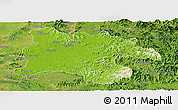 Physical Panoramic Map of Pyongyang, satellite outside