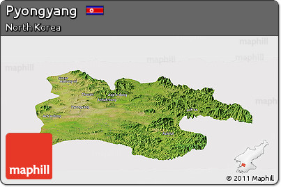 Satellite Panoramic Map of Pyongyang, cropped outside
