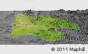 Satellite Panoramic Map of Pyongyang, desaturated
