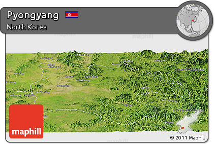 Satellite Panoramic Map of Pyongyang