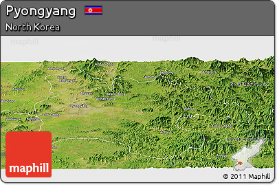 Satellite Panoramic Map of Pyongyang
