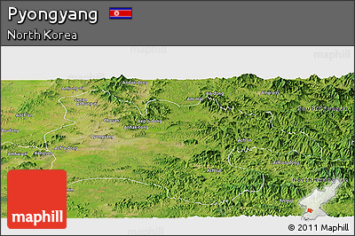 Satellite Panoramic Map of Pyongyang