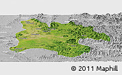 Satellite Panoramic Map of Pyongyang, lighten, desaturated
