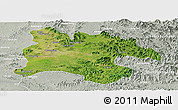 Satellite Panoramic Map of Pyongyang, lighten, semi-desaturated