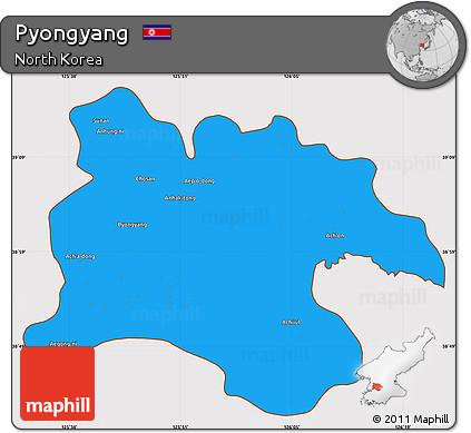 Political Simple Map of Pyongyang, cropped outside