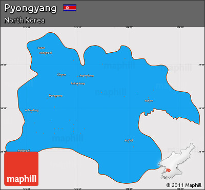 Political Simple Map of Pyongyang, cropped outside