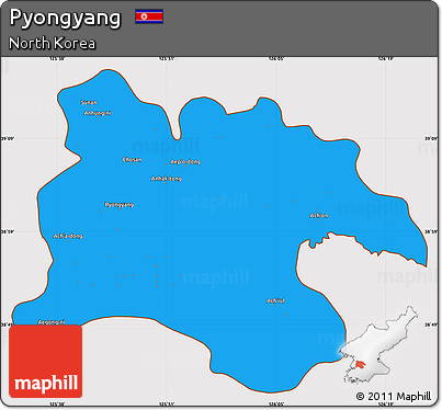 Political Simple Map of Pyongyang, cropped outside