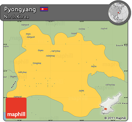 Savanna Style Simple Map of Pyongyang