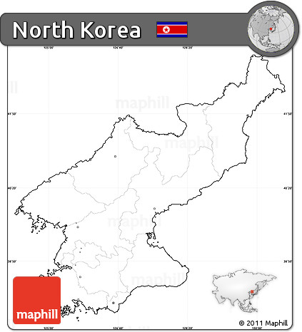 Blank Simple Map of North Korea, cropped outside, no labels