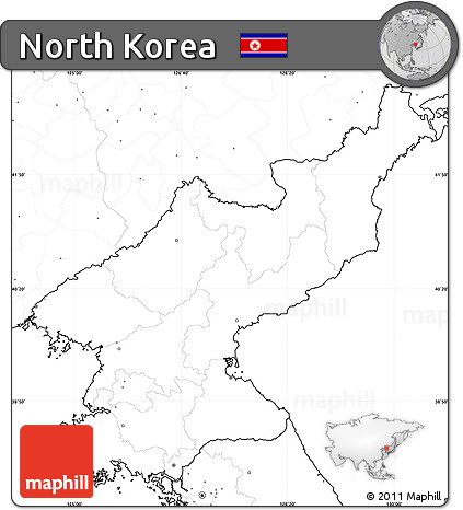 Blank Simple Map of North Korea, no labels