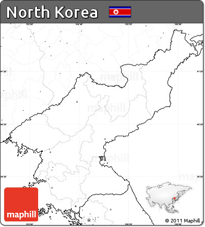 Blank Simple Map of North Korea, no labels