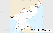 Classic Style Simple Map of North Korea, single color outside