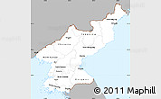 Gray Simple Map of North Korea, single color outside