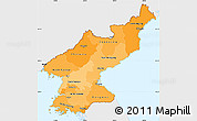 Political Shades Simple Map of North Korea, single color outside