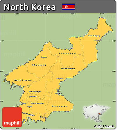 Savanna Style Simple Map of North Korea, cropped outside