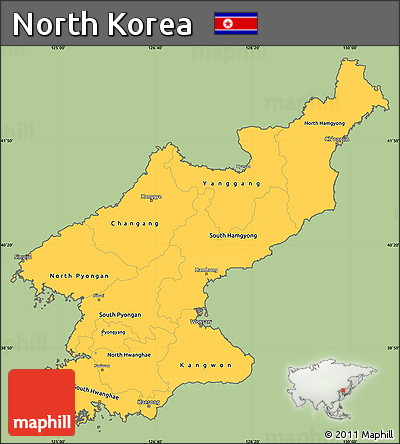 Savanna Style Simple Map of North Korea, cropped outside