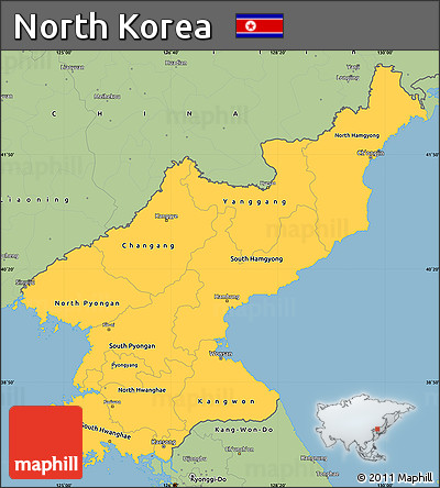 Savanna Style Simple Map of North Korea