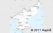 Silver Style Simple Map of North Korea, single color outside