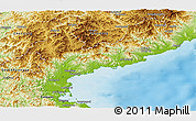 Physical Panoramic Map of South Hamgyong