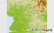 Physical 3D Map of South Pyongan