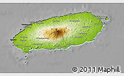 Physical 3D Map of Cheju-Do, darken, desaturated