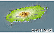 Physical 3D Map of Cheju-Do, darken