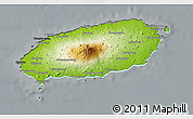 Physical 3D Map of Cheju-Do, darken, semi-desaturated