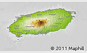 Physical 3D Map of Cheju-Do, desaturated