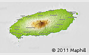 Physical 3D Map of Cheju-Do, lighten, desaturated
