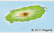Physical 3D Map of Cheju-Do, shaded relief outside