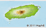 Physical 3D Map of Cheju-Do, single color outside