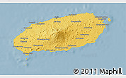 Savanna Style 3D Map of Cheju-Do, single color outside