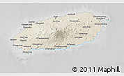 Shaded Relief 3D Map of Cheju-Do, desaturated