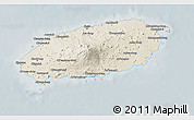 Shaded Relief 3D Map of Cheju-Do, semi-desaturated
