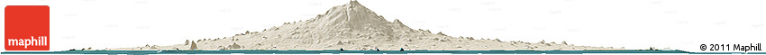 Shaded Relief Horizon Map of Cheju-Do, satellite outside