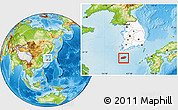 Physical Location Map of Cheju-Do, highlighted country, within the entire country