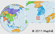 Political Location Map of Cheju-Do, within the entire country