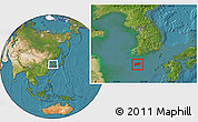 Satellite Location Map of Cheju-Do, within the entire country