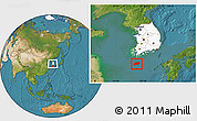 Satellite Location Map of Cheju-Do, highlighted country, within the entire country